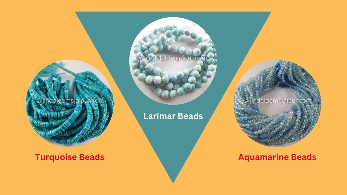 Different Between Larimar, Aquamarine, Turquoise Beads