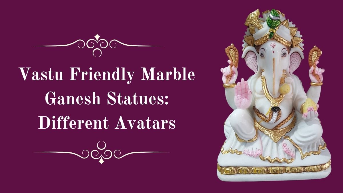 Vastu Friendly Marble Ganesh Statues Different Avatars